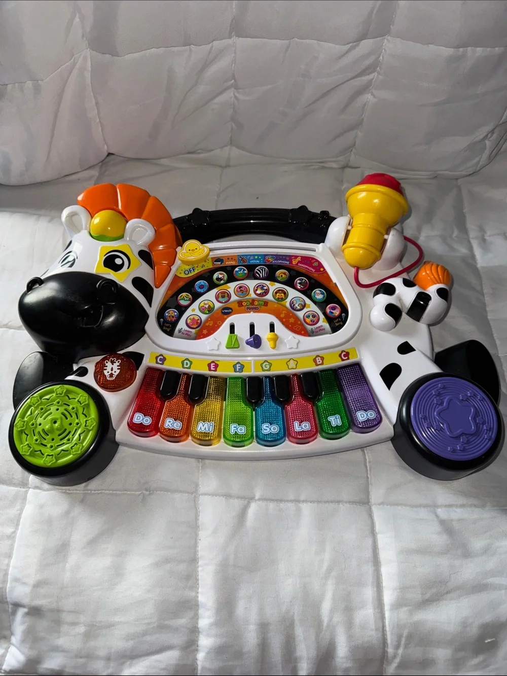 Vibrant Zebra Musical Learning Piano - Multicolor Kids Toy